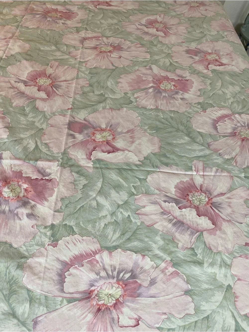 Vintage Blossom Garden Pink & Sage Comforter Martex cotton Flat Sheet